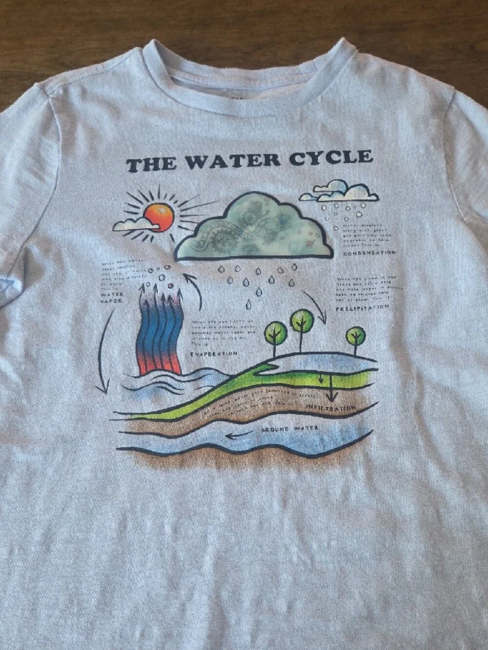 GAP Blue Water Cycle Graphic Tee and Navy Prism Sky Tee - Navy & Blue